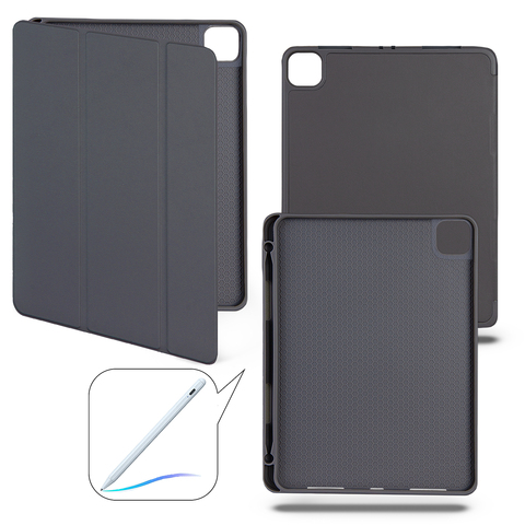 Чехол книжка-подставка Smart Case Pensil со слотом для стилуса для iPad Pro 6 (12.9") - 2022 (Темно-серый / Dark Grey)