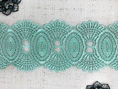 Кружево плетеное, ш. 8,5 см, мятный