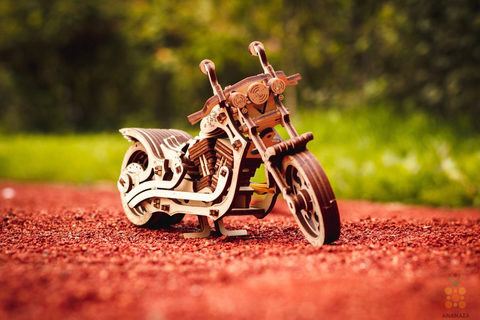 Мотоцикл Крузер (Cruiser) (EWA) - Деревянный конструктор, сборная модель, 3D пазл