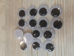 Глазки круглые бегающие клеевые 25мм. (2шт)