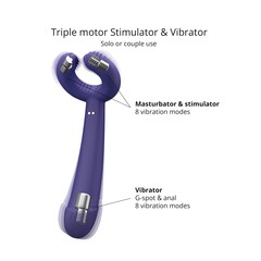 Темно-синий вибратор для пар Please Me Multi Vibrator - 