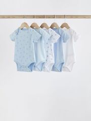 Боди с коротким рукавом для малышей Next K79-652, 5 шт., Белый, Голубой