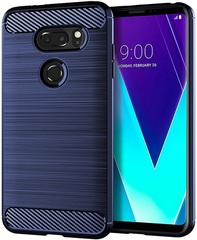 Чехол для LG V30S ThinQ (V30S+ ThinQ, V35 ThinQ) цвет Blue (синий), серия Carbon от Caseport