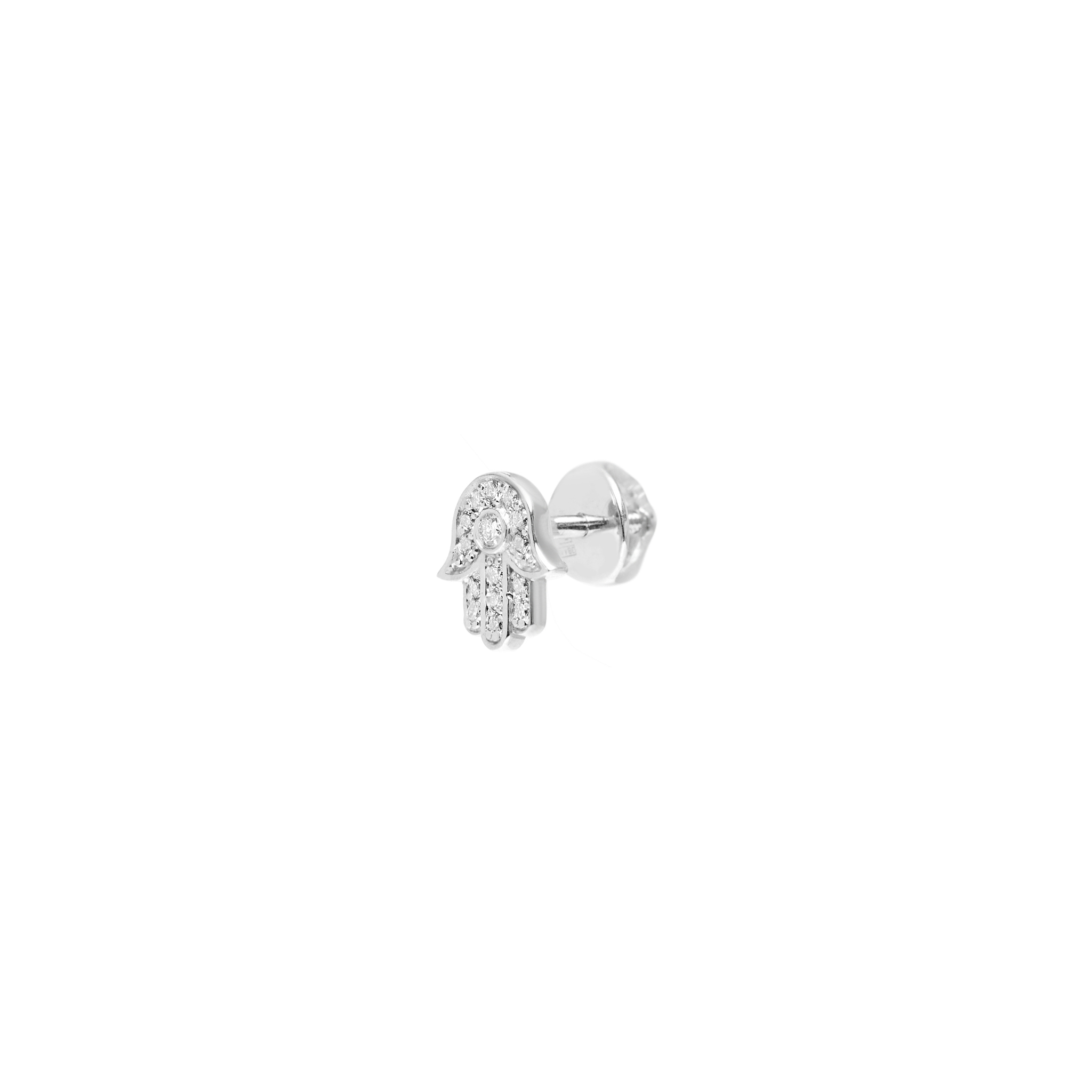 VIVA LA VIKA Пусет Diamond Hamsa Stud Earring viva la vika пусет diamond pave bar stud earring