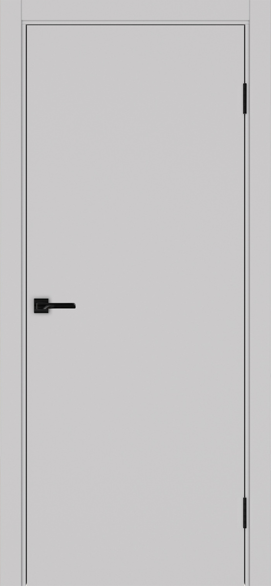 Дверь межкомнатная Оптима Порте Неаполь 201 (кромка ПВХ черная с 4х сторон с врезкой под замок Морелли М1895 (М1885)), цвет пепельный, экошпон, глухая