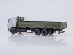 KAMAZ-65117 flatbed truck silver-dark-green 1:43 PAO KAMAZ