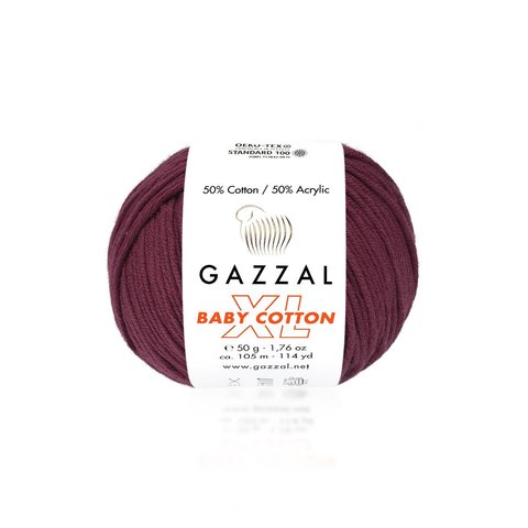 Пряжа Gazzal Baby Cotton XL 3442 марсала