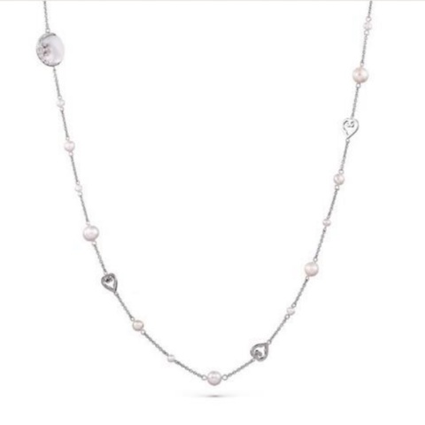 Sautoire New Moon Oval Rhodium Mother-of-Pearl