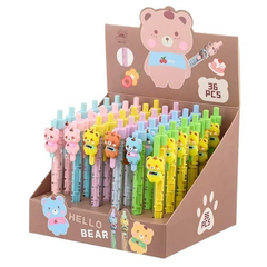 Ручка шариковая, автоматическая, Basir, синие чернила, серия "МИШКА", с лабиринтом на корпусе, 36 шт