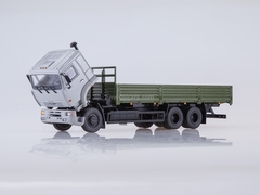 KAMAZ-65117 flatbed truck silver-dark-green 1:43 PAO KAMAZ