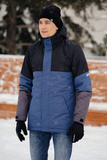 Удлиненный прогулочный зимний костюм Nordski Casual Black/Denim Active мужской с высокой спинкой
