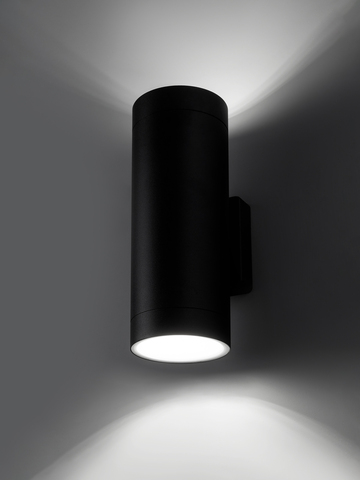 Светильник настенный LED, Тубо, 2х6 Вт, 4000 К, H252 мм, алюм./черн., вверх/вниз, IP65, TDM