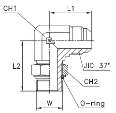 Штуцер FRA90 JIC 7/8" UNF7/8" CAST