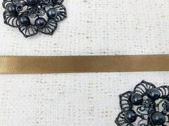 Лента атласная, ш. 1,2 см, светло-коричневый