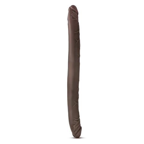 Коричневый двусторонний фаллоимитатор Chocolate 16-Inch Long Dildo - 41,5 см. - Blush Novelties Dr. Skin BL-52016