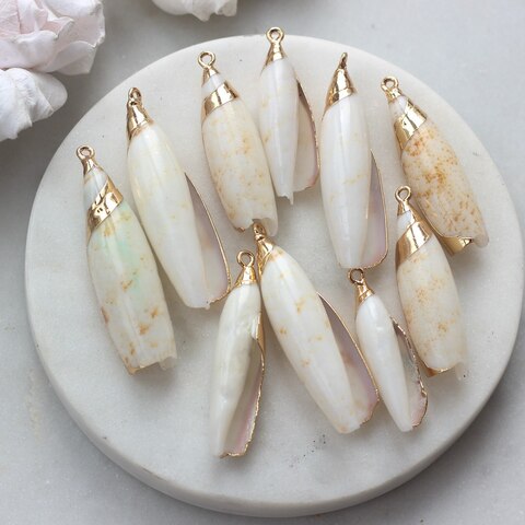 Подвеска Ракушка с позолотой 30-55 на 10-15 мм, РК034