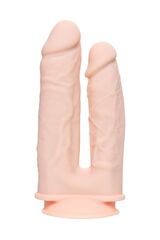 Телесный анально-вагинальный вибратор RealStick Silicone Jason M - 18 см. - 
