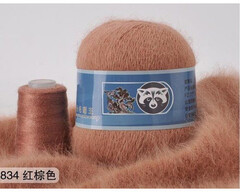 Пряжа "Норка" длинноворсовая, Пух норки-90% Полиамид-10%