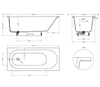 Salini 102416M ORNELLA KIT 160x70 Встраиваемая ванна с овальной чашей, регулируемые ножки, донный клапан "Click-Clack" белый, сифон, интегрированный слив-перелив