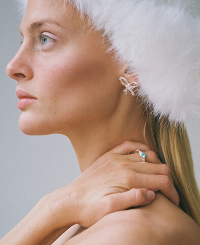Серьги WHITE RIBBON EARRINGS