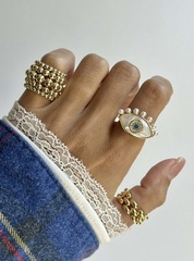 85432- Кольцо ГЛАЗ с перламутром