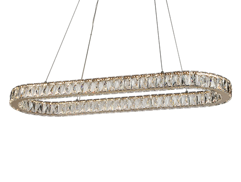 Подвесная светодиодная люстра Newport KRISTA 8580/90 C oval gold, М0071381