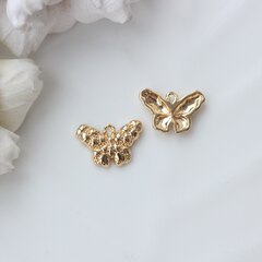 Подвеска Бабочка фактурная, 18*12 мм, позолота П825