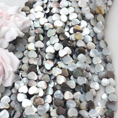 Перламутр натуральный стальной, сердце 10 мм, 1 нить, ПР105