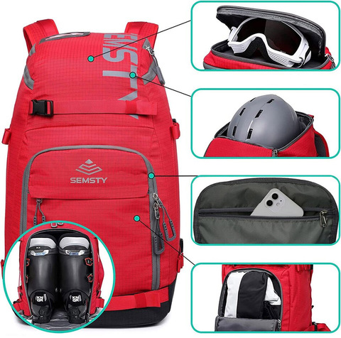 Картинка рюкзак для ботинок Nevo Rhino 9066-SY Red - 4