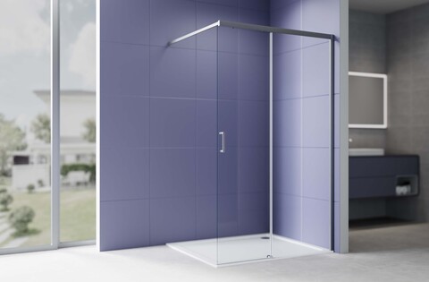 Aquatek AQ.WISL.120.1GM AQ.WISL.120.1GM Душевая перегородка раздвижная Walk in с держателем 1200x2000 профиль оружейная сталь, стекло прозрачное 5/6мм