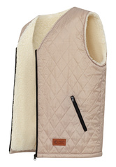 Жилет «Лад» для дома на меху из натуральной овечьей шерсти (Бежевый)