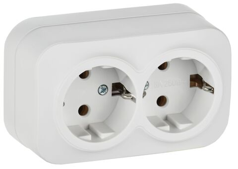 GLORY Роз. 2-я с з/к без з/ш о/у 16А РС22-3-ХБм бел. м. IEK