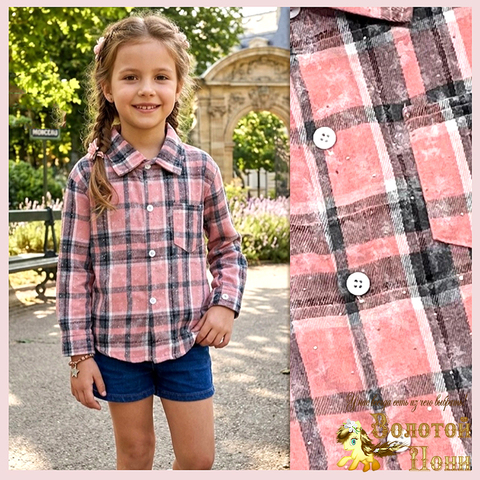 Рубашка стразы д (5-9) 260415-WD113