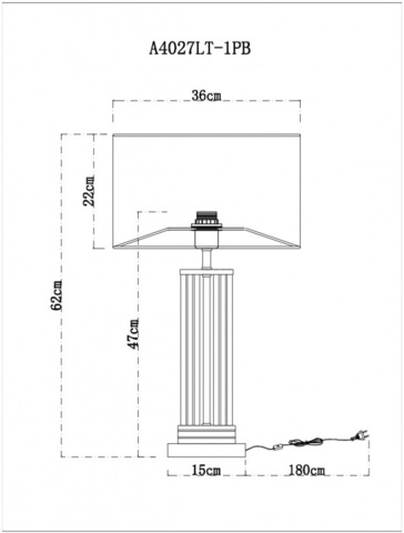 Настольная лампа Arte Lamp MATAR A4027LT-1PB