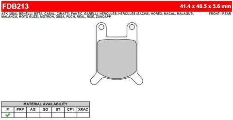 FDB213P Тормозные колодки дисковые MOTO, блистер 2 шт