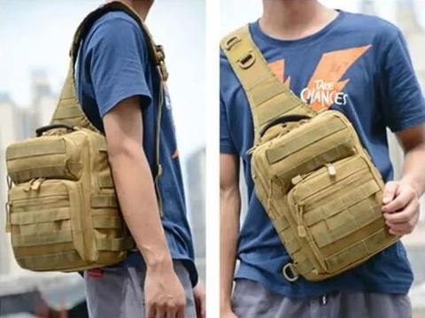 Картинка рюкзак однолямочный Skully Tactic RWZS13 green - 11