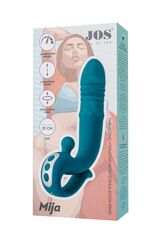 Зеленый вибратор с функцией Up&Down и стимулирующим кольцом Mija - 19 см. - 