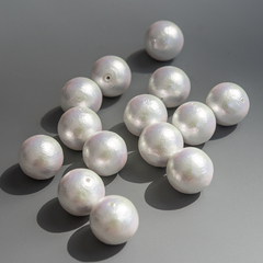 Хлопковый жемчуг, оттенок "Rich White", шар 18мм, сквозное отверстие