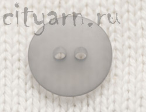 Пуговица полупрозрачная, плоская, светло-серая, диаметр 14 мм