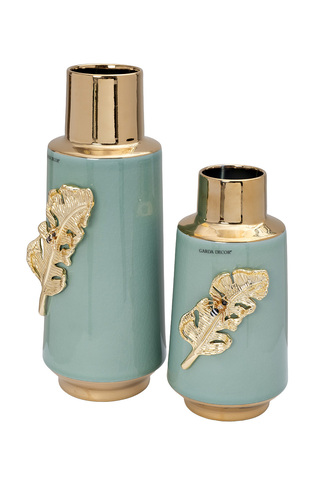 Ваза декоративная керамическая 15х14х38см Garda Decor с золотым декором