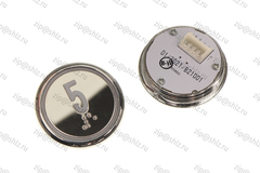 Кнопка (кнопочный модуль) BBP-R550-MRWM-S-W-05-C "5 этаж", круглая, статическая белая подсветка, с кодом Брайля.