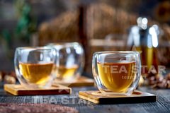 Стеклянная чашка с двойными стенками "Ландыш", 150 мл, 4 шт