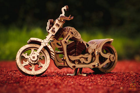Мотоцикл Крузер (Cruiser) (EWA) - Деревянный конструктор, сборная модель, 3D пазл