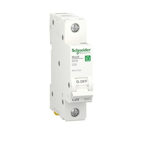 Автоматический выключатель 1P - 20 A тип C 1 модуль 230 В~. Schneider Electric Resi9. R9F12120