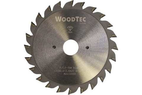 Подрезная алмазная пила DP 120x2,8-3,6x2,0x22 Z=12+12 H6 «WOODTEC»