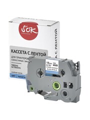 Кассета с лентой S'OK by Sakura Printing TZES541 для Brother,  черный на синем, 18мм, 8м , наклейка