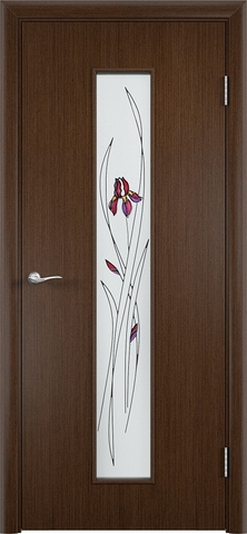 Дверь Верда С-21, стекло Сатинато (Ирис), цвет венге, остекленная