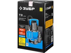 ЗУБР 400 Вт, дренажный насос для грязной воды, Профессионал (НПГ-Т3-400)