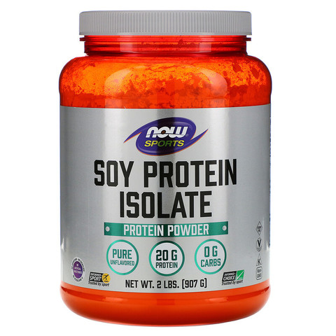 Now Foods, Sports, Изолят соевого белка, натуральный неаромаизированный, 2 фунта (907 г)