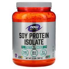 Now Foods, Sports, Изолят соевого белка, натуральный неаромаизированный, 2 фунта (907 г)